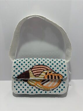 Viral Beaded Seashell Shoulder Bag Handcrafted in India NWT